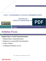 Professional Ethics - Engineering As Social Experimentation