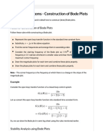 Control Systems - Construction of Bode Plots