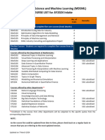 MDSML Course List