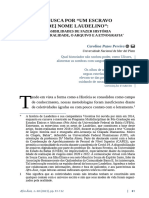 A Busca Por "Um Escravo (De) Nome Laudelino": Possibilidades de Fazer História Entre A Oralidade, o Arquivo e A Etnografia.