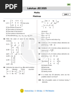 Matrices - DPP 01 (Of Lec 02) - Lakshya JEE 2025