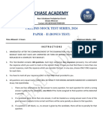 Paper II Mock Test (2) 4th June, 2024 Questions