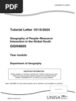 Tutorial Letter 101/0/2024: Geography of People - Resource Interaction in The Global South