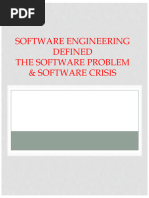 Software Engineering Defined and The Software Problem