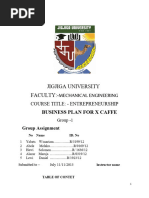 Jigjiga University Faculty:-Mechanical Engineering: Business Plan For X Caffe