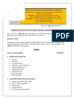 Computer Based Test (CBT) For Junior Executive-Chemical Position: S/G E0