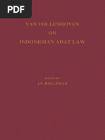 J.F. Holleman - Van Vollenhoven On Indonesian Adat Law