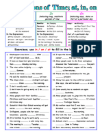 Prepositions of Time Grammar Guides - 63635