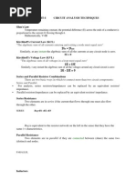 Unit-I Circuit Analysis Techniques: "The Algebraic Sum of All Currents Entering and Exiting A Node Must Equal Zero"