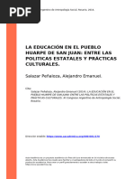 Salazar Peñaloza, Alejandro Emanuel (2014) - La Educación en El Pueblo Huarpe de San Juan Entre Las Politicas Estatales y Prácticas Cu (... )