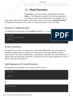 C - Main Function