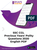 SSC CGL Previous Years Polity Questions Eng 13