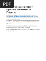 Demostración Geométrica y Algebraica Del Teorema de Pitágoras