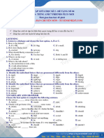 Đề thi giữa học kì 2 môn Tiếng Anh lớp 7 - đề số 04