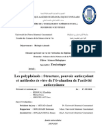 Les Polyphénols Structure, Pouvoir Antioxydant Et Méthodes in Vitro de L'évaluation de L'activité Antioxydante