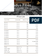 Sadus Tiles Price List 2023