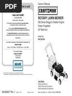 Rotary Lawn Mower: Owner's Manual