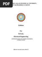 M.tech. Electrical Engineering (Effective From The Session 2016-17)