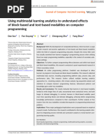 Using Multimodal Learning Analytics To Understand Effects of Block-Based and Text-Based Modalities On Computer Programming