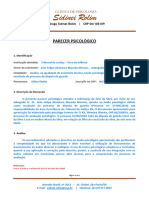 KIT DOCUMENTOS TÉCNICOS - PARECER PSICOLÓGICO - Exemplo Do Modelo 01