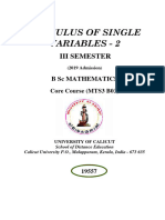 III Sem - Mathes-Calculus of Single Variables