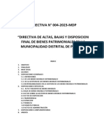 4 - DIRECTIVA DE ALTAS, BAJAS Y DISPOSICION FINAL DE BIENES PATRIMONIALES DE LA MDP (Anular Ordenanza 003-2015-mdp)