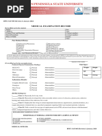 Medical Form For Pre-Medical Enrollment