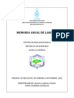 Memoria Anual 2022, Republica de Honduras La Cienega