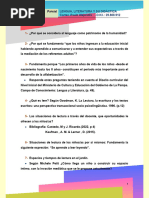 Parcial Lengua, Literatura y Su Didáctica