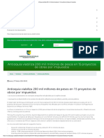 Antioquia Viabiliza 200 Mil Millones de Pesos en 15 Proyectos de Obras Por Impuestos