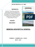 A. Memoria Descriptiva General