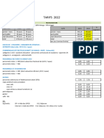 Tarifs 2022