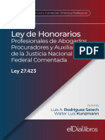 Ebook Ley de Honorarios Profesionales Comentada Ley 27423 Rodriguez Saiach Kunzmann