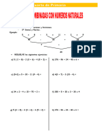 Operaciones Combinadas Con Numeros Naturales para Cuarto Grado de Primaria