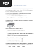 Prueba de Evaluación. Presiones en Fluidos 4eso