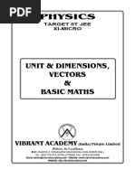 Unit and Dimension, Vectors, Basic Maths