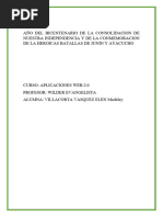 Año Del Bicentenario de La Consolidacion de Nuestra Independencia y de La Conmemoracion de La Heroicas Batallas de Junin y Ayacucho