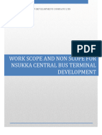 Work Scope and Non Scope For Nsukka Central Bus Terminal Development