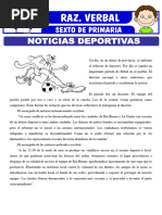 Lectura Sobre Noticias Deportivas para Sexto de Primaria