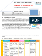 EXPERIENCIA DE APRENDIZAJE #1 - 1° y 2°