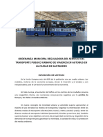 2024 Tema 20 Ordenanza Municipal Reguladora Del Servicio Del Transporte Publico Urbano de Viajeros en Autobus en La Ciudad de Santander