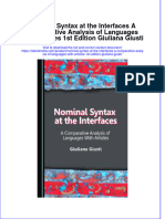 Get Nominal Syntax at The Interfaces A Comparative Analysis of Languages With Articles 1st Edition Giuliana Giusti PDF Full Chapter