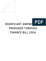 Tax Amendment Pakistan Significant Amendments Through Finance Bill 2024