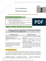 Lesson 2 Learning Targets For Performance and Product Oriented Assessment PDF