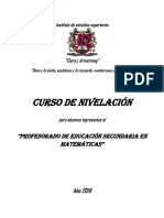 Curso de Nivelacion 2019 Matemáticas