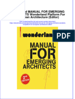 Dơnload Wonderland MANUAL FOR EMERGING ARCHITECTS Wonderland Platform For European Architecture (Editor) Full Chapter