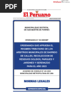 Ordenanza Nº543-Mdsmp - Estructura de Costos Municipalidad de San Martin de Porres