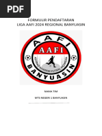 Formulir Pendaftaran Liga Aafi 2024 Banyuasin