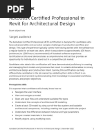 ACP Revit For Architectural Design Exam Objectives December 2022