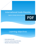 International Trade Theories: Ergashov Jahongir, Sultonxo'jayev Sanarxo'ja